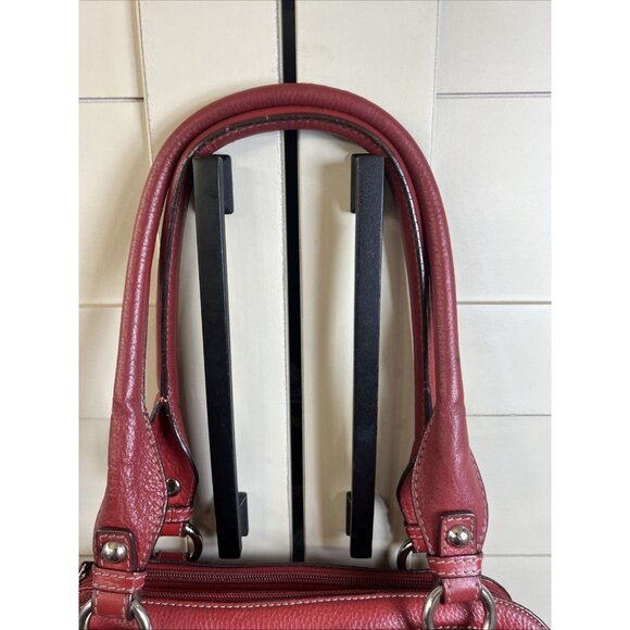 TIGNANELLO SHOULDER SATCHEL TOTE HANDBAG RED PEBBLE LEATHER Purse - Picture 5 of 16